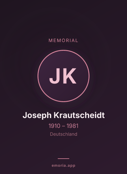 Memorial portrait of Joseph Krautscheidt