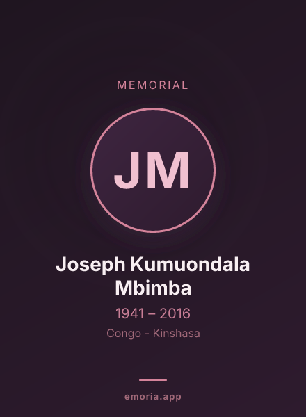 Memorial portrait of Joseph Kumuondala Mbimba