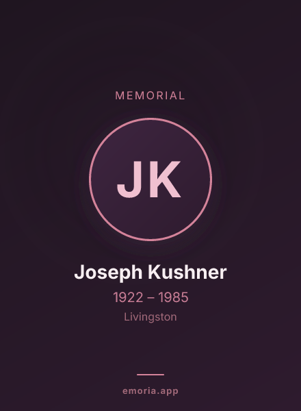 Memorial portrait of Joseph Kushner