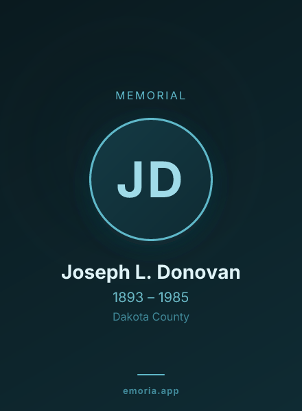 Memorial portrait of Joseph L. Donovan