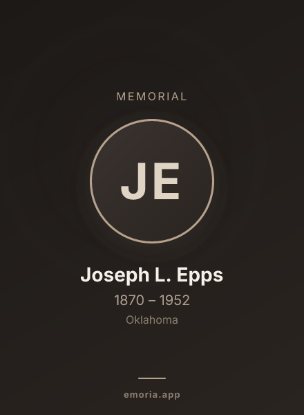 Memorial portrait of Joseph L. Epps