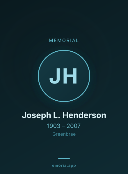Memorial portrait of Joseph L. Henderson