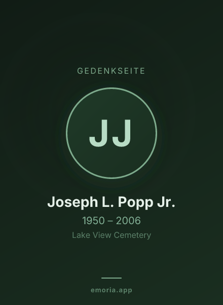 Gedenkportrait von Joseph L. Popp Jr.