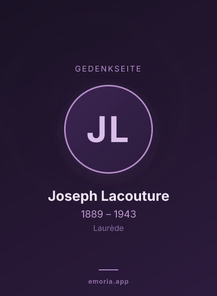 Gedenkportrait von Joseph Lacouture
