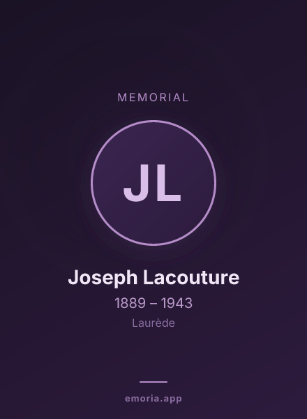 Memorial portrait of Joseph Lacouture
