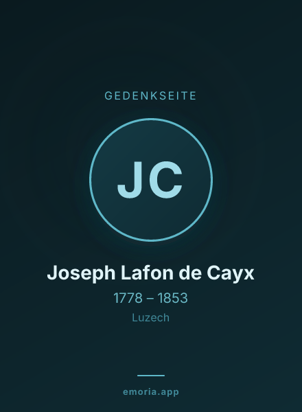 Gedenkportrait von Joseph Lafon de Cayx