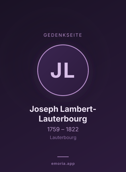 Gedenkportrait von Joseph Lambert-Lauterbourg