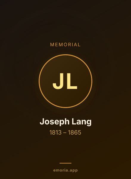 Memorial portrait of Joseph Lang