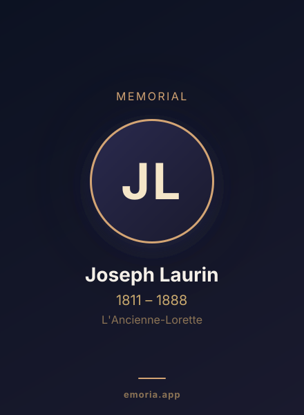 Memorial portrait of Joseph Laurin