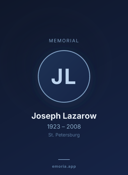 Memorial portrait of Joseph Lazarow