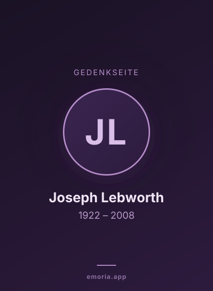 Gedenkportrait von Joseph Lebworth