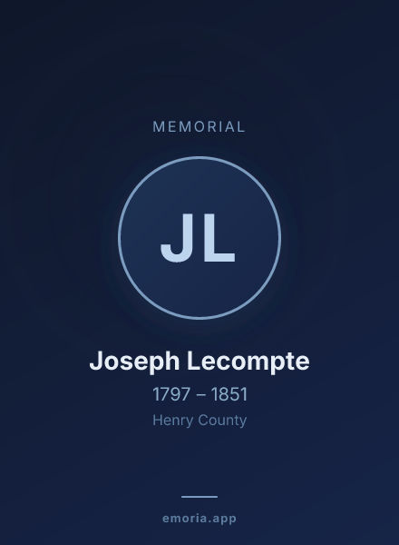 Memorial portrait of Joseph Lecompte