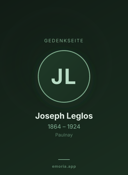 Gedenkportrait von Joseph Leglos