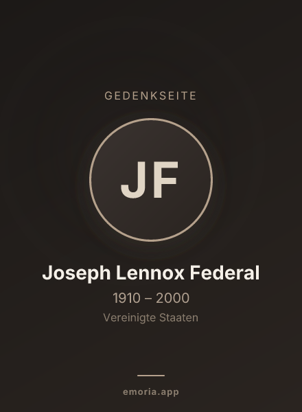 Gedenkportrait von Joseph Lennox Federal