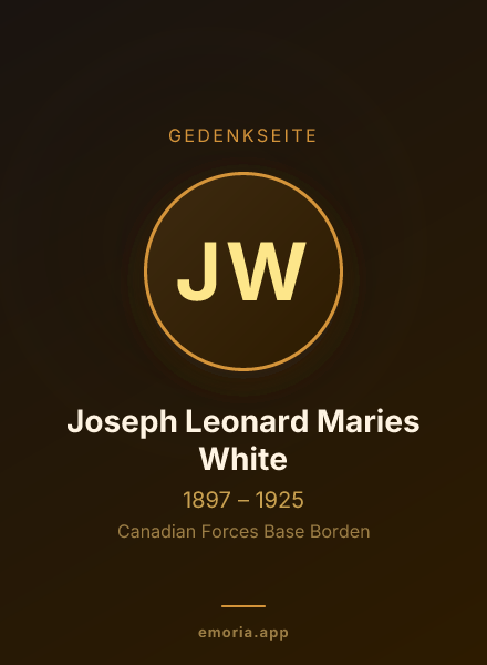 Gedenkportrait von Joseph Leonard Maries White