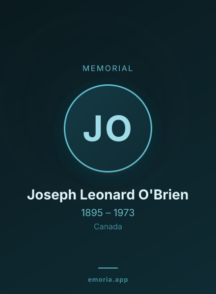 Memorial portrait of Joseph Leonard O'Brien
