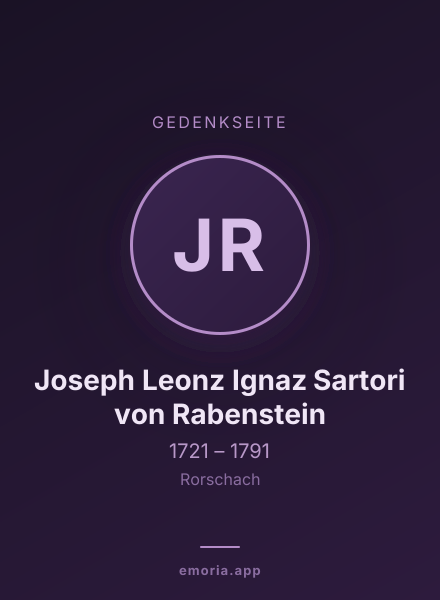 Gedenkportrait von Joseph Leonz Ignaz Sartori von Rabenstein