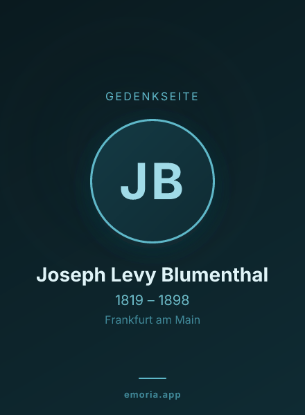 Gedenkportrait von Joseph Levy Blumenthal