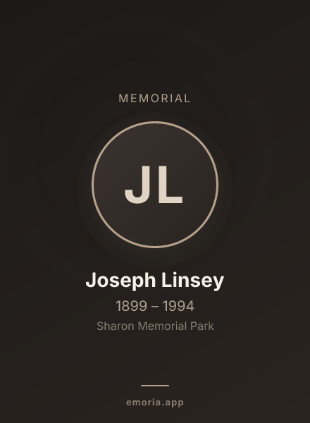 Memorial portrait of Joseph Linsey