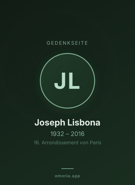 Gedenkportrait von Joseph Lisbona