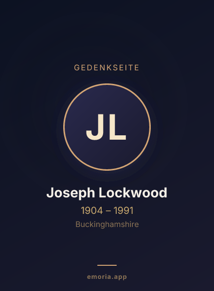 Gedenkportrait von Joseph Lockwood