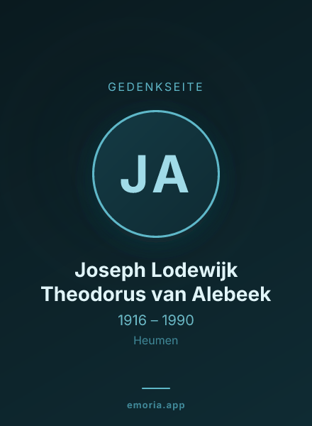 Gedenkportrait von Joseph Lodewijk Theodorus van Alebeek