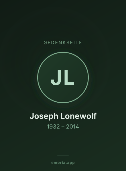 Gedenkportrait von Joseph Lonewolf