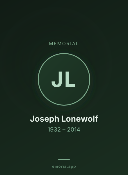 Memorial portrait of Joseph Lonewolf