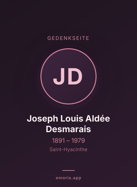 Gedenkportrait von Joseph Louis Aldée Desmarais