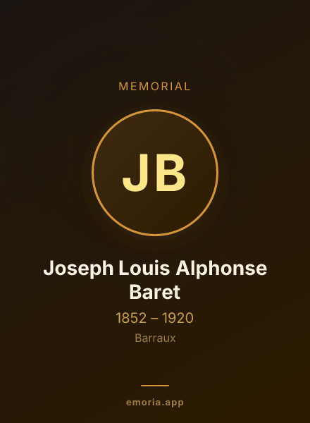 Memorial portrait of Joseph Louis Alphonse Baret