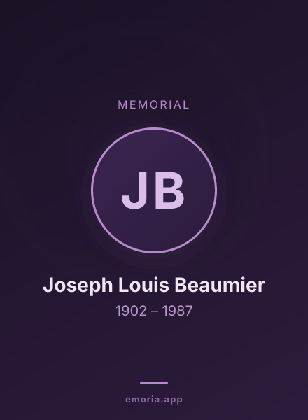 Memorial portrait of Joseph Louis Beaumier