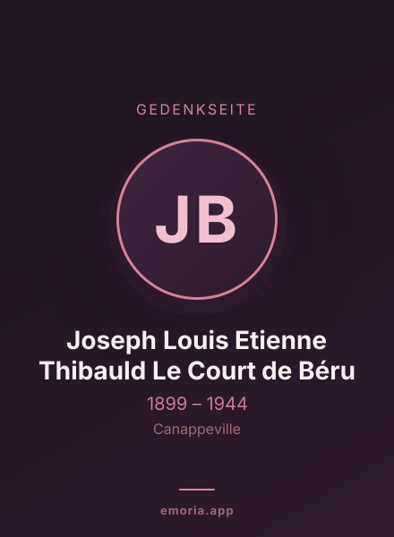 Gedenkportrait von Joseph Louis Etienne Thibauld Le Court de Béru