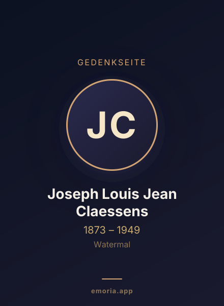 Gedenkportrait von Joseph Louis Jean Claessens
