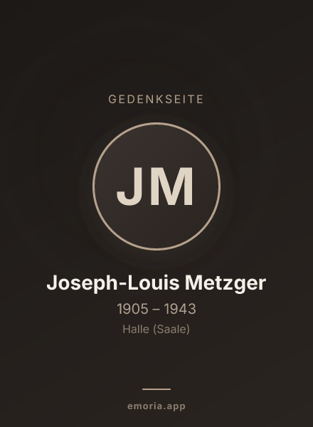 Gedenkportrait von Joseph-Louis Metzger