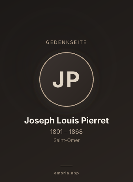 Gedenkportrait von Joseph Louis Pierret