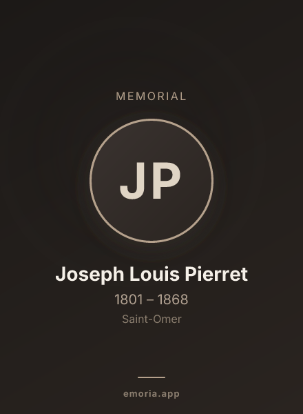 Memorial portrait of Joseph Louis Pierret