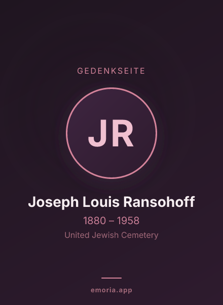 Gedenkportrait von Joseph Louis Ransohoff