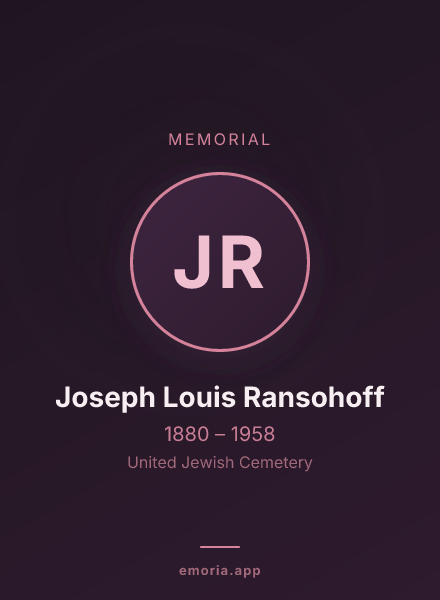 Memorial portrait of Joseph Louis Ransohoff