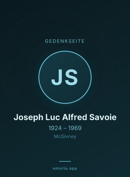 Gedenkportrait von Joseph Luc Alfred Savoie