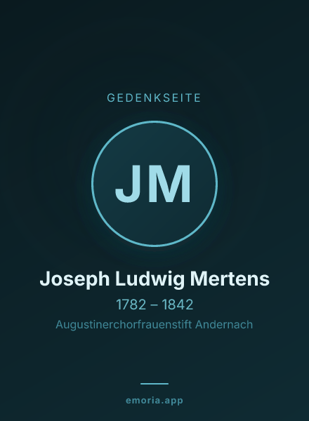 Gedenkportrait von Joseph Ludwig Mertens