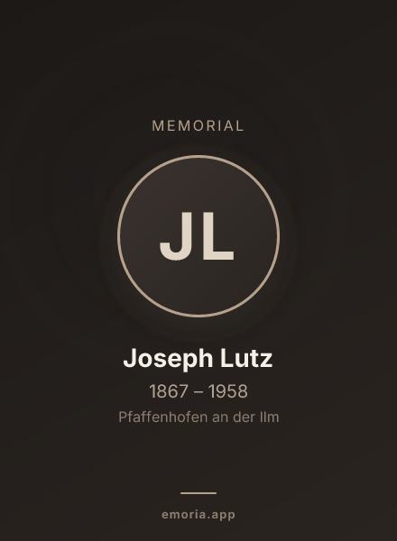 Memorial portrait of Joseph Lutz
