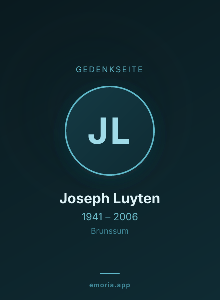 Gedenkportrait von Joseph Luyten