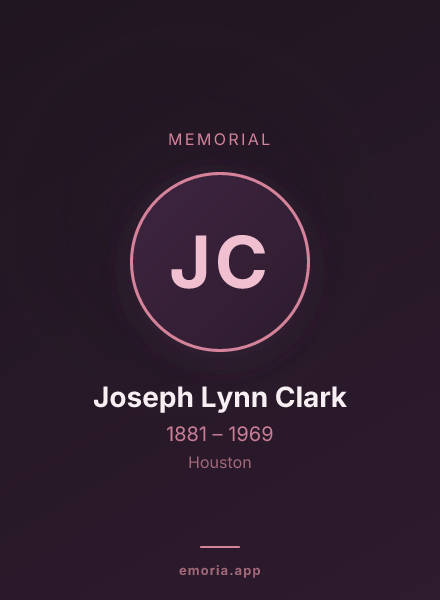Memorial portrait of Joseph Lynn Clark