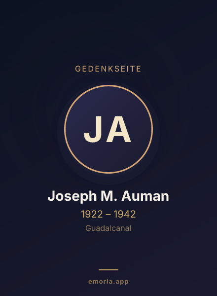 Gedenkportrait von Joseph M. Auman