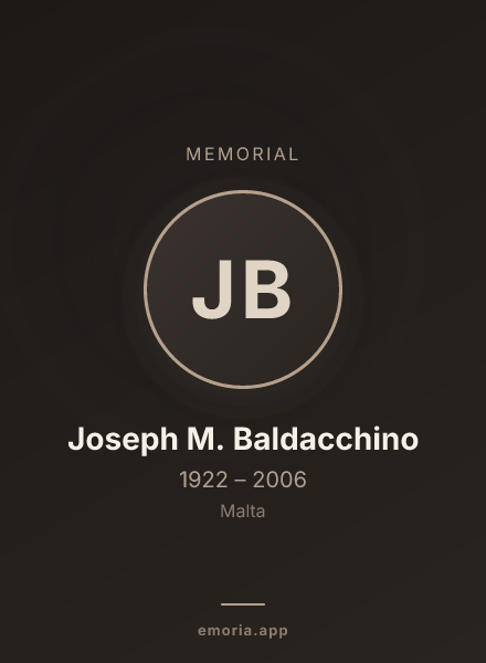Memorial portrait of Joseph M. Baldacchino