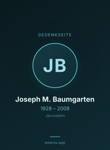 Gedenkportrait von Joseph M. Baumgarten
