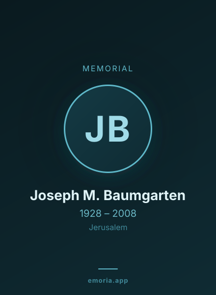 Memorial portrait of Joseph M. Baumgarten
