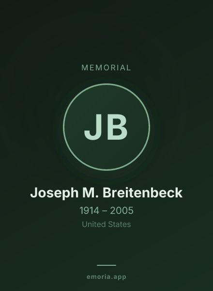 Memorial portrait of Joseph M. Breitenbeck