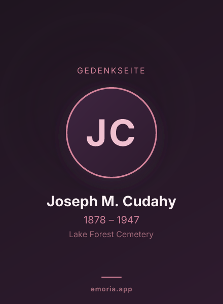 Gedenkportrait von Joseph M. Cudahy