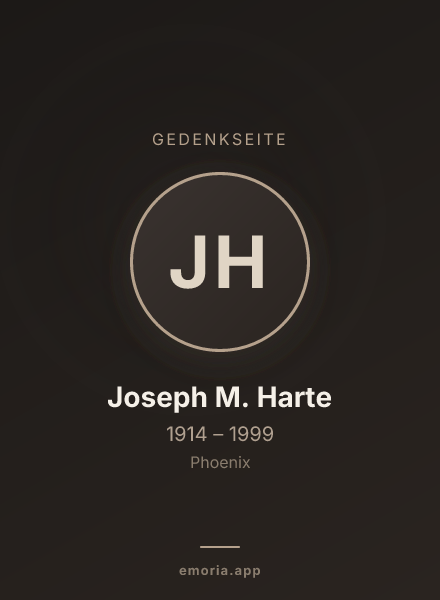 Gedenkportrait von Joseph M. Harte